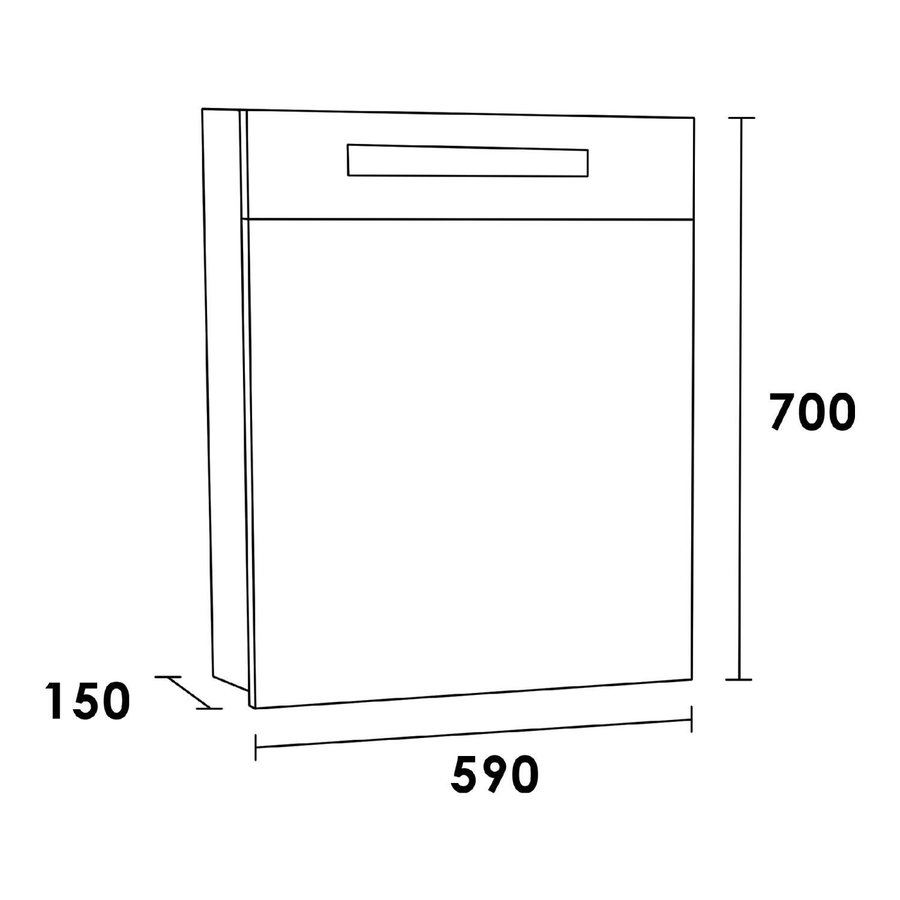 Spiegelkast 2.0 Exclusive Line 60cm Rechtsdraaiend Sahara