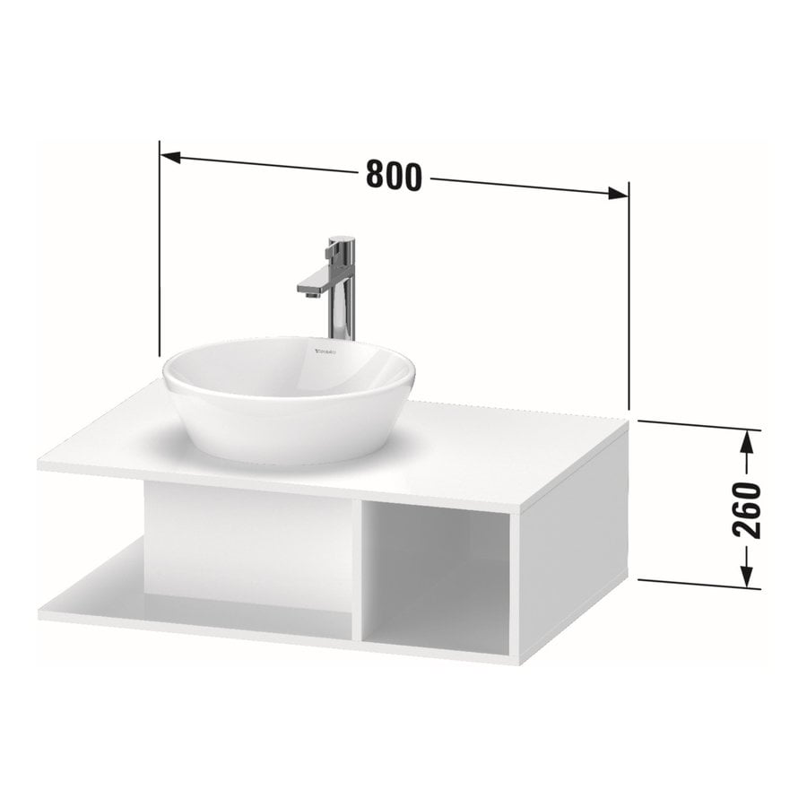 Badmeubel Duravit D-Neo Wand 80x55x26 cm Rechts Mat Noten