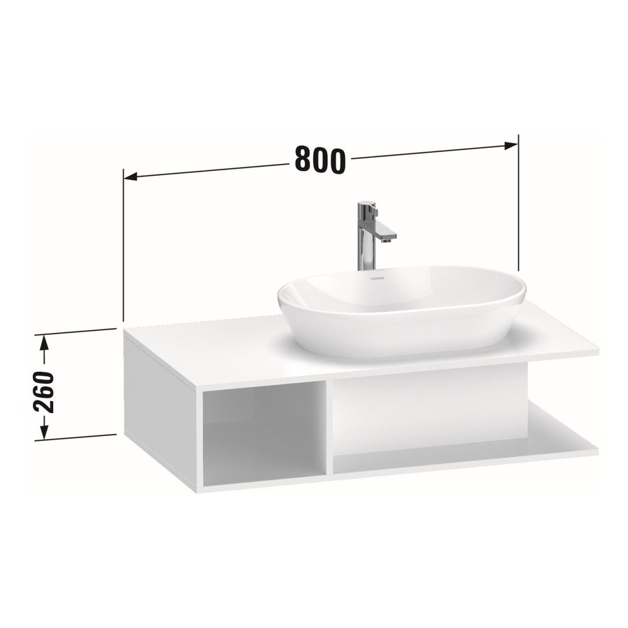 Badmeubel Duravit D-Neo Wand 80x48x26 cm Links Mat Wit