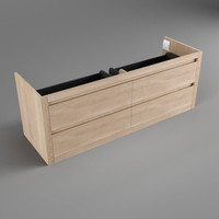 Forzalaqua Gela Onderkast 120x51x60cm met 4 Lades Greeploos Charcoal Massief Eiken