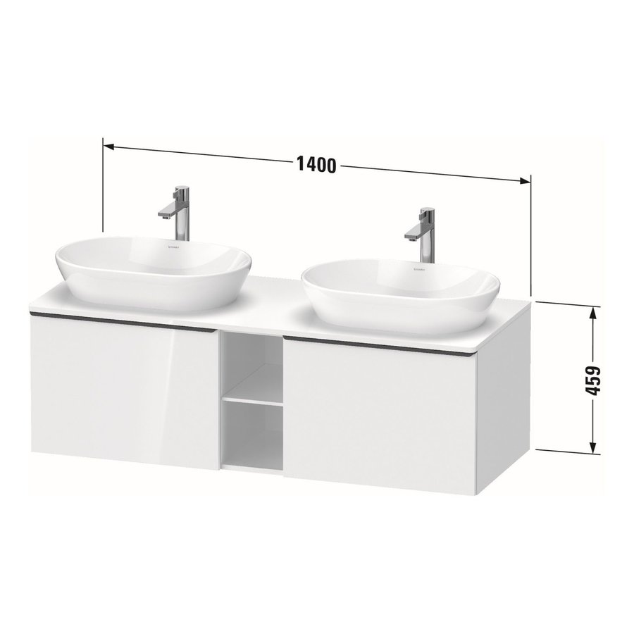 Badmeubel Duravit D-Neo Wand 140x55x45.9 cm Mat Wit