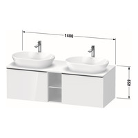 Badmeubel Duravit D-Neo Wand 140x55x45.9 cm Mat Noten (Donker)