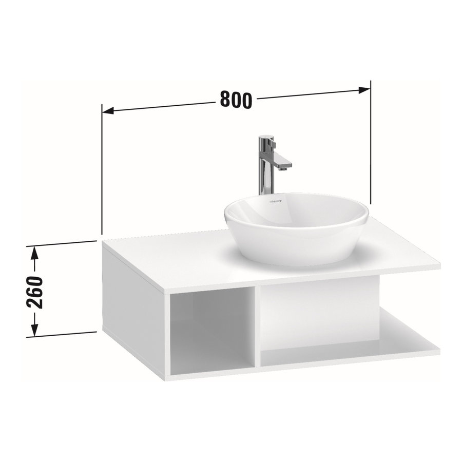 Badmeubel Duravit D-Neo Wand 80x55x26 cm Links Hoogglans Wit