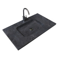 Badmeubelset Aquasplash Salt 80x46cm Met Grepen (Kleurkeuze) 2 Lades Met Wastafel Hardsteen Ice White