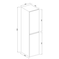 Badkamerkast Wiesbaden Marmaris Kolomkast 160x35x35 cm Mat Zwart (Links en Rechts)