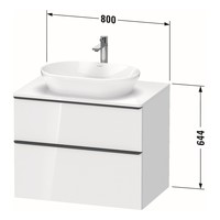 Badmeubel Duravit D-Neo Wand 80x55x64.4 cm Mat Betongrijs