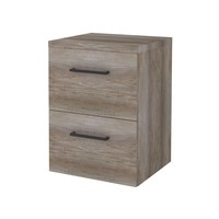 Badmeubelset Aquasplash Salt 50x46cm Met Grepen (Kleurkeuze) 2 Lades Met Afdekplaat Scotch Oak