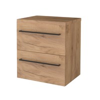 Badmeubelset Aquasplash Salt 60x46cm Met Grepen (Kleurkeuze) 2 Lades Met Afdekplaat Whisky Oak