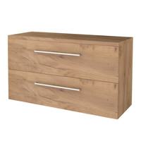 Badmeubelset Aquasplash Salt 120x46cm Met Grepen (Kleurkeuze) 2 Lades Met Afdekplaat Whisky Oak