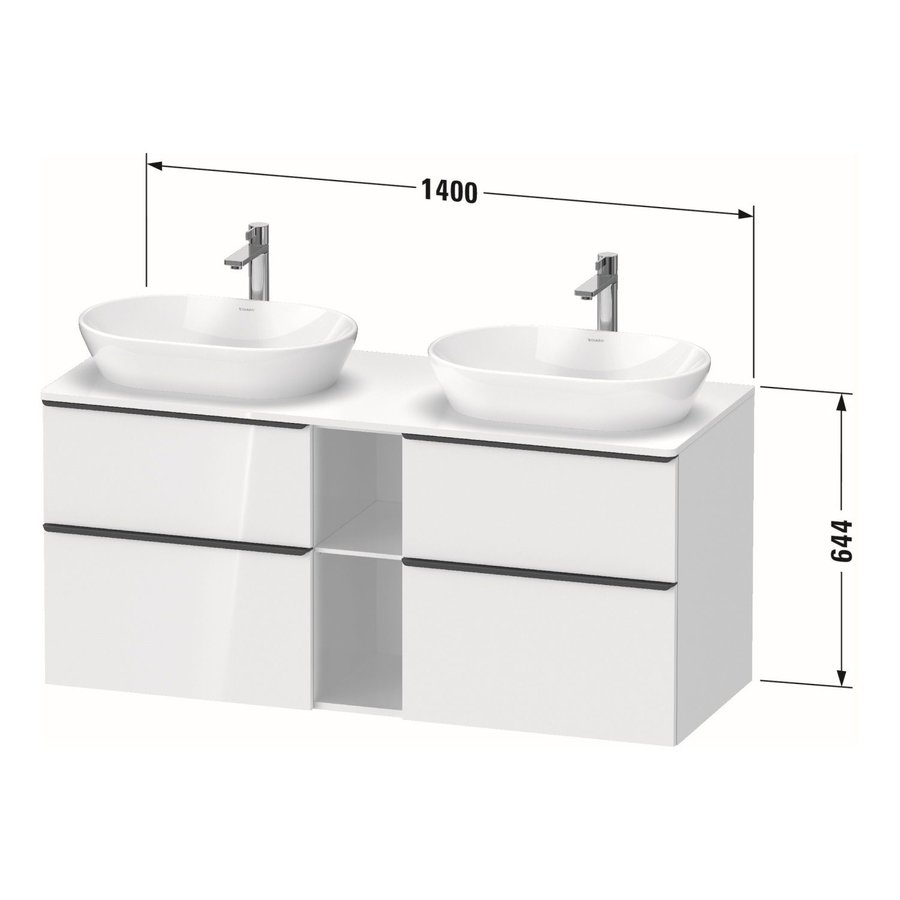 Badmeubel Duravit D-Neo Wand 140x55x64.4 cm Mat Eiken Terra