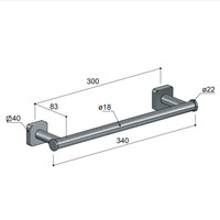 Handdoekhouder Hotbath Gal 34 cm Geborsteld Messing PVD