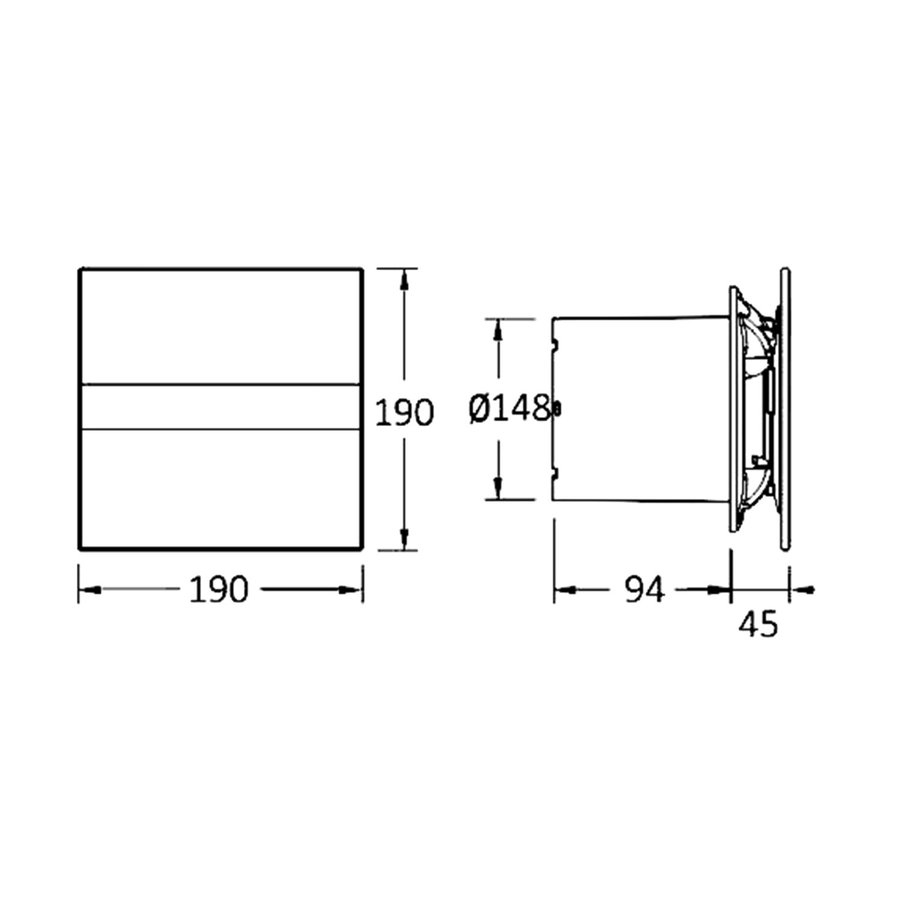 Badkamer Ventilator Cata E-150 GT Axial Timer 150 mm 21W Wit