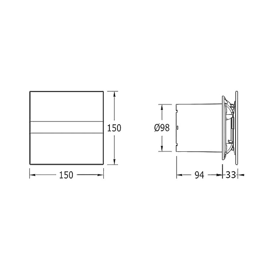 Badkamer Ventilator Cata E-100 GST Timer 100 mm 8W Zilver