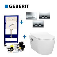 UP100 Toiletset 18 Idevit Alfa Met Bidet Rimfree En Drukplaat