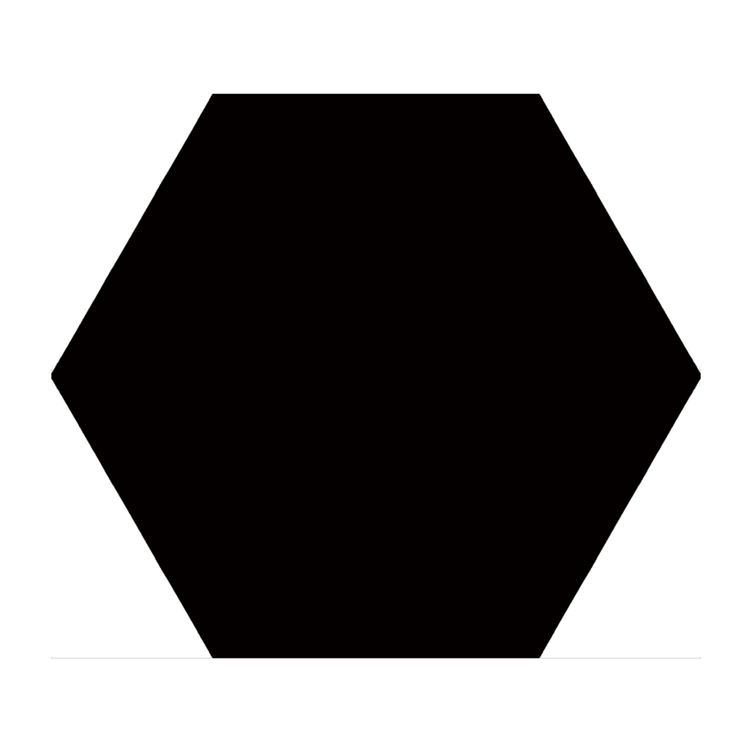 Hexagon Vloertegel Azulejo Monolo Negro 22.5x25.9 cm Mat Zwart Cermonocolhexnegro
