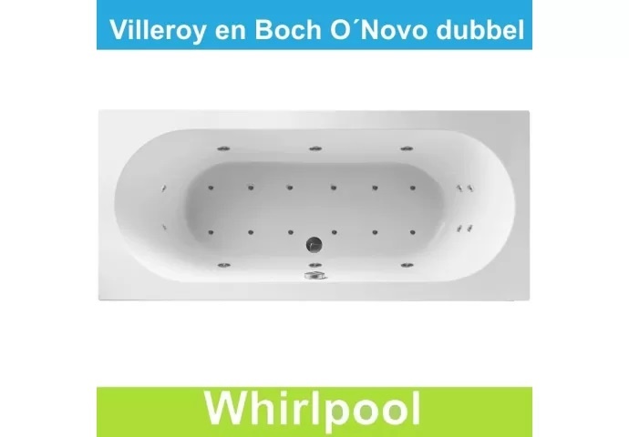 Ligbad Villeroy & Boch O.novo 180x80 cm Balboa Whirlpool systeem Dubbel Villeroy en Boch