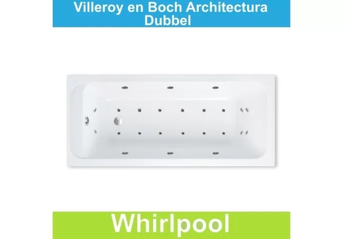 Ligbad Villeroy & Boch Architectura 170x75 cm Balboa Whirlpool systeem Dubbel Villeroy en Boch