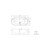 Vrijstaande Whirlpool Libero 178x80x58.5 cm Luchtsysteem Mat Wit (afvoer optioneel)