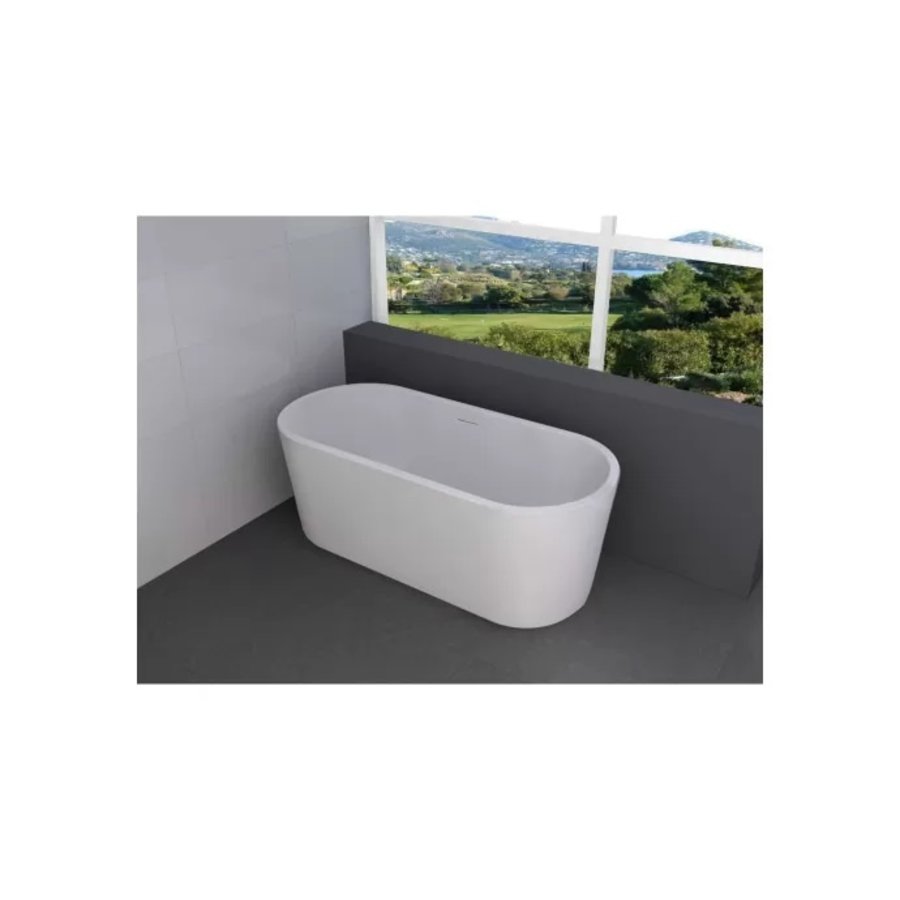 Vrijstaande Whirlpool Libero 178x80x58.5 cm Luchtsysteem Mat Wit (afvoer optioneel)