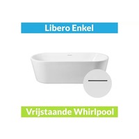 Vrijstaande Whirlpool Libero 178x80x58.5 cm Luchtsysteem Mat Wit (afvoer optioneel)