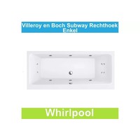 Ligbad Villeroy & Boch Subway 180x80 cm Balboa Whirlpool systeem Enkel