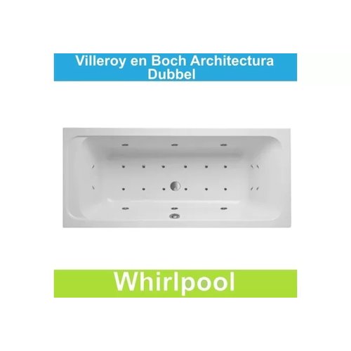 Ligbad Villeroy & Boch Architectura 190x90 cm Balboa Whirlpool systeem Dubbel 