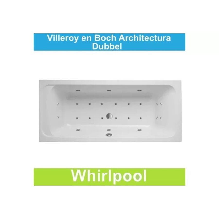 Ligbad Villeroy & Boch Architectura 190x90 cm Balboa Whirlpool systeem Dubbel