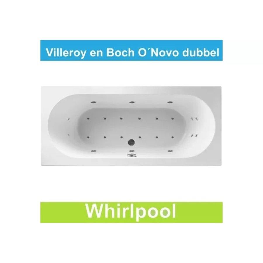 Ligbad Villeroy & Boch O.novo 190x90 cm Balboa Whirlpool systeem Dubbel