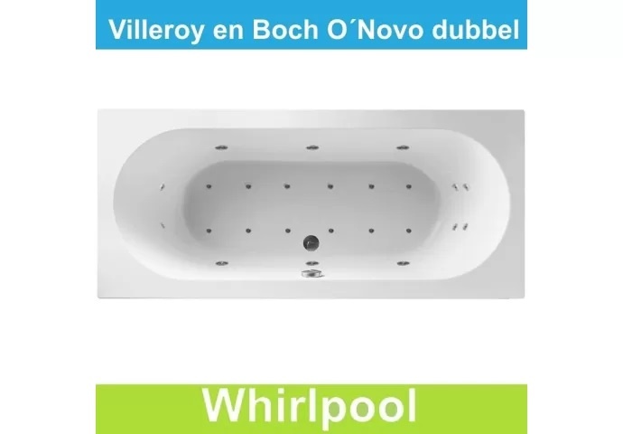 Ligbad Villeroy & Boch O.novo 190x90 cm Balboa Whirlpool systeem Dubbel Villeroy en Boch