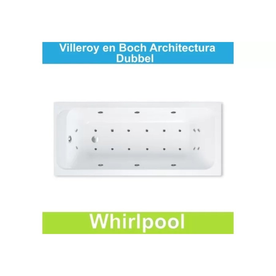 Ligbad Villeroy & Boch Architectura 170x70 cm Balboa Whirlpool systeem Dubbel