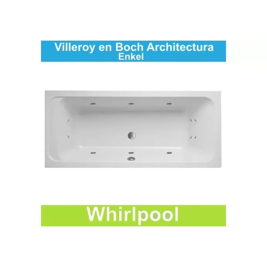 NIET MEER LEVERBAAR Ligbad Villeroy & Boch Architectura 180x80 cm Balboa Whirlpool systeem Enkel