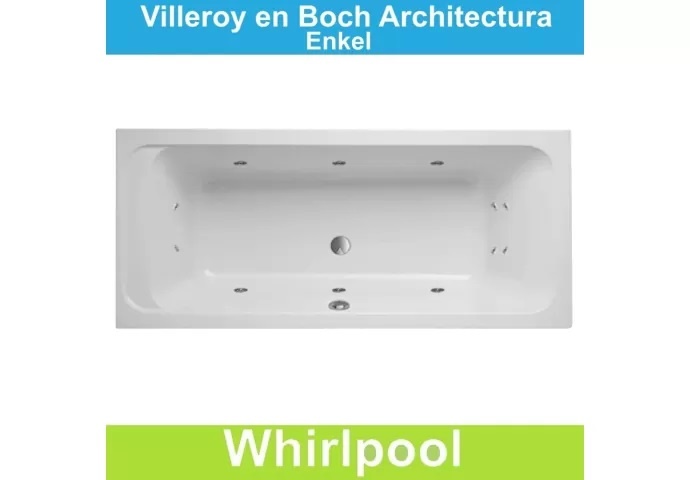 Ligbad Villeroy & Boch Architectura 180x80 cm Balboa Whirlpool systeem Enkel Villeroy en Boch