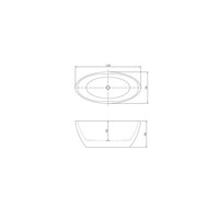 Vrijstaande Whirlpool Wiesbaden Oval 170x78x60 cm Luchtsysteem Mat Wit (afvoer optioneel)