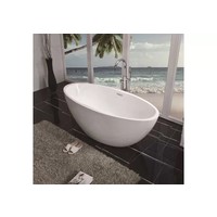 Vrijstaande Whirlpool Wiesbaden Oval 170x78x60 cm Luchtsysteem Mat Wit (afvoer optioneel)