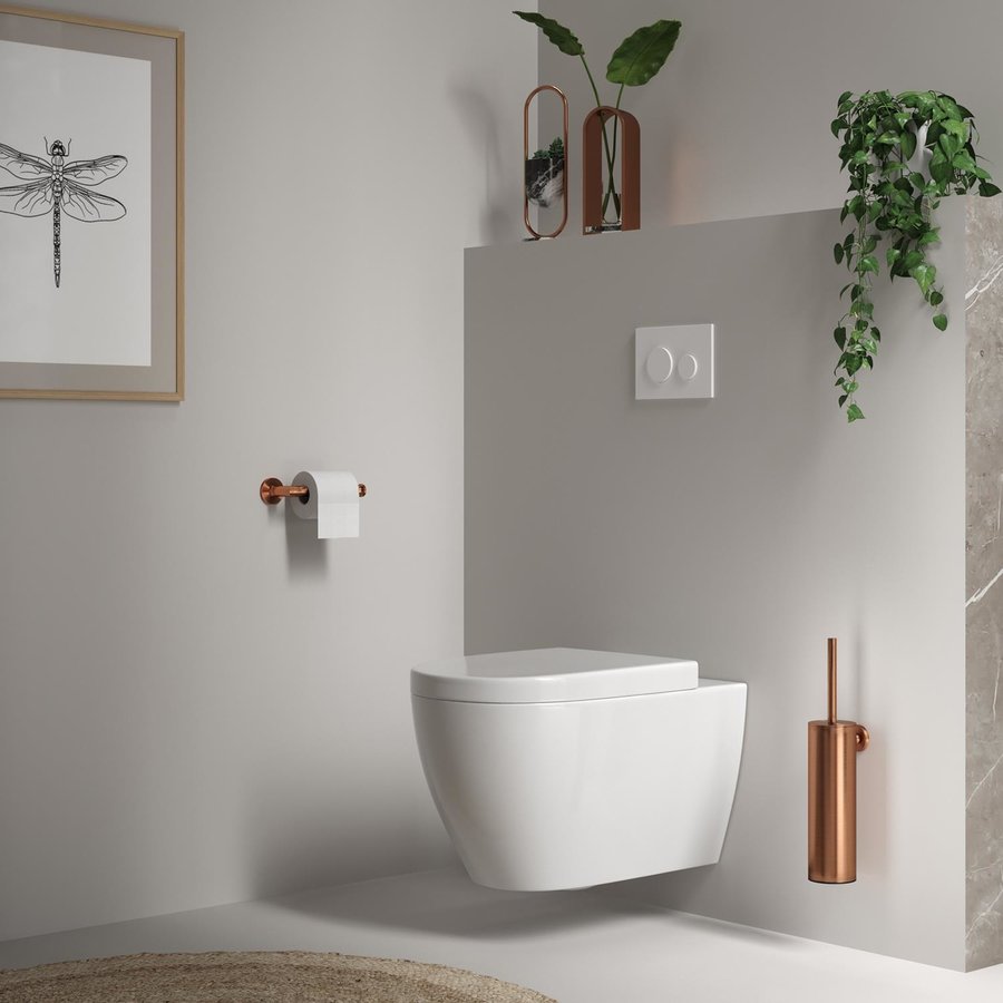 Toiletborstelset Brauer Copper Wandmontage met PVD coating Geborsteld Koper