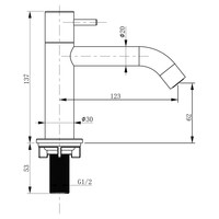 Fonteinset Differnz Mix En Match Flat Small 7x38x24 cm Keramiek Wit (Keuze Uit 5 Kleuren Kranen)