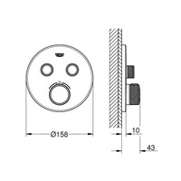 Thermostatische Douchekraan Grohe Grohtherm Smart Control met Omstelling Supersteel