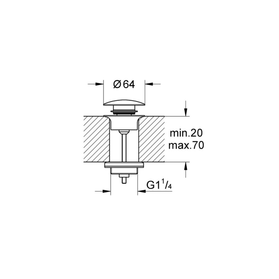 Waste Grohe Others met Push Open Plug Warm Sunset Geborsteld