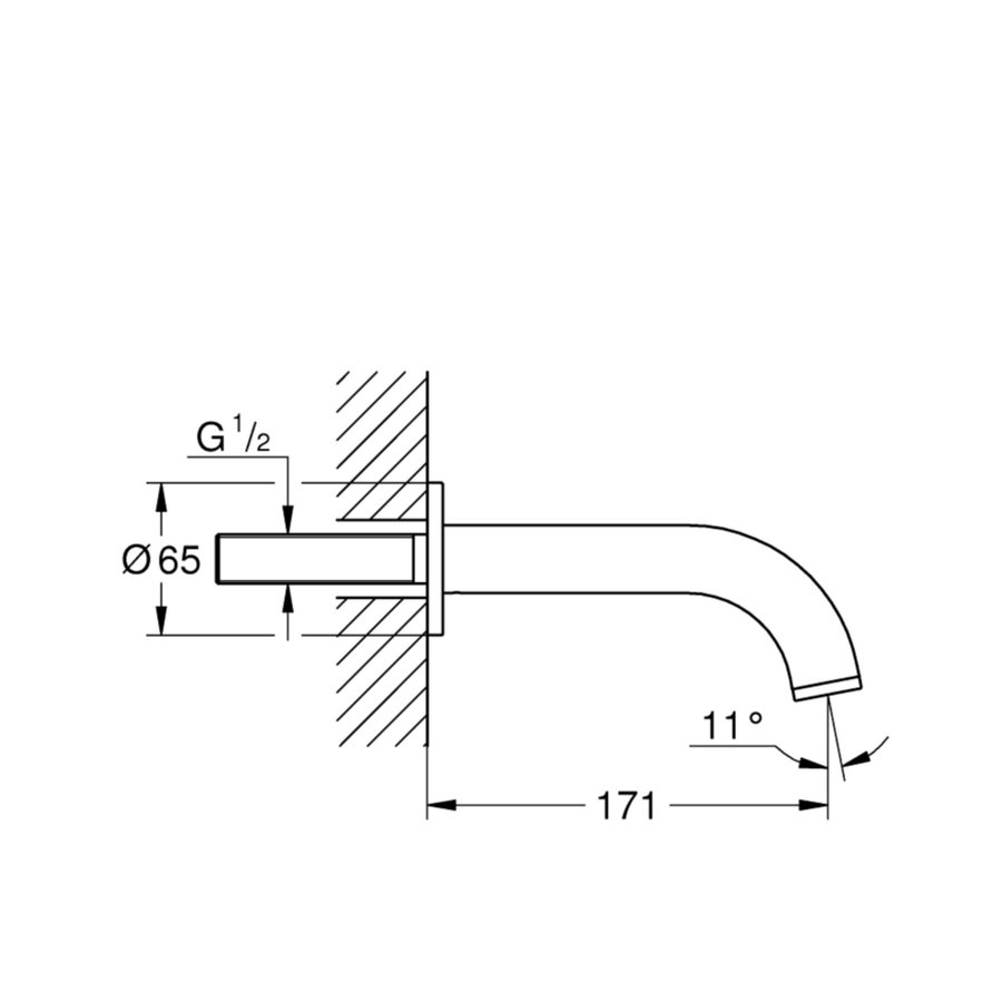 Baduitloop Grohe Atrio Supersteel