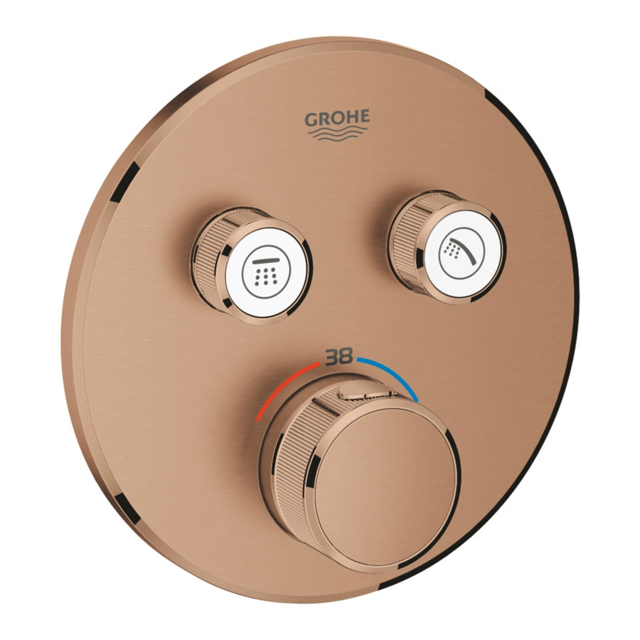 Thermostatische Douchekraan Grohe Grohtherm Smart Control met Omstelling Warm Sunset Geborsteld