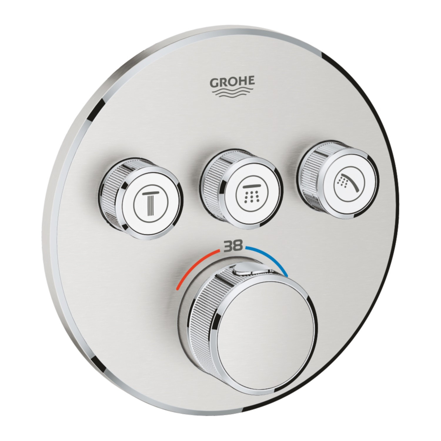 Grohe Inbouwkraan Grohtherm Smart Control Thermostaatkraan met 3-weg Omstelling Supersteel