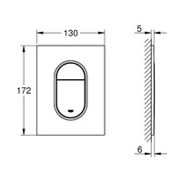 Bedieningsplaat Grohe Arena Cosmopolitan S DualFlush 3x17,2 cm Warm Sunset Geborsteld