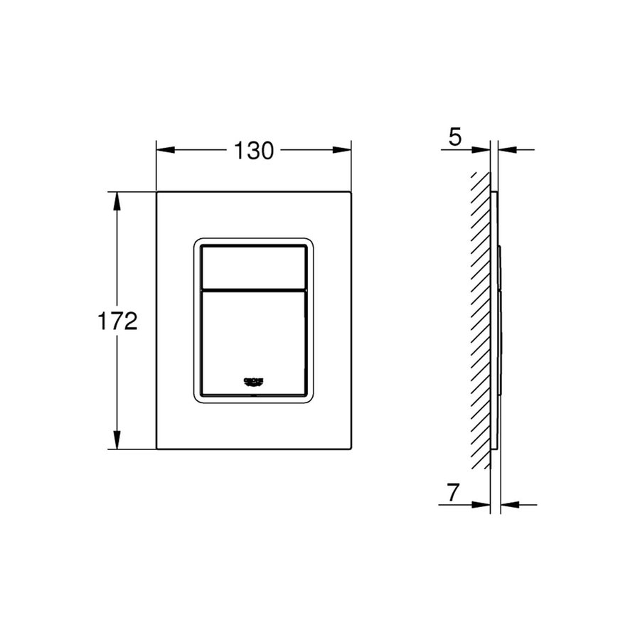 Bedieningsplaat Grohe Skate Cosmopolitan S Hard Graphite Geborsteld