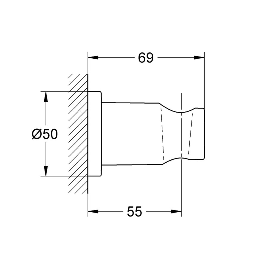 Handdouchehouder Grohe Rainshower Hard Graphite Geborsteld