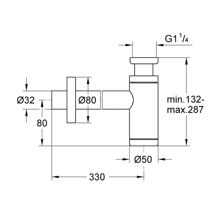 Bekersifon Grohe Others Verstelbaar Supersteel