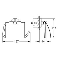 Toiletrolhouder Grohe Essentials Met Deksel Hard Graphite Geborsteld