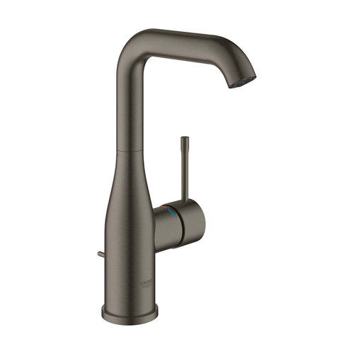 Wastafelmengkraan Grohe Essence 1 Hendel Met Waste L Hard Graphite Geborsteld 