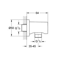 Wandaansluitbocht Grohe Rainshower Supersteel