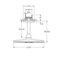 Regendoucheset Grohe Rainshower SmartActive Cube 31 cm met Plafondarm Cool Sunrise Geborsteld