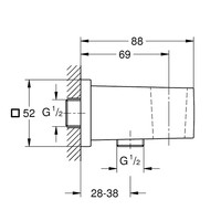 Wandaansluitbocht Grohe Euphoria Cube Hard Graphite Geborsteld